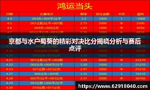 京都与水户蜀葵的精彩对决比分揭晓分析与赛后点评